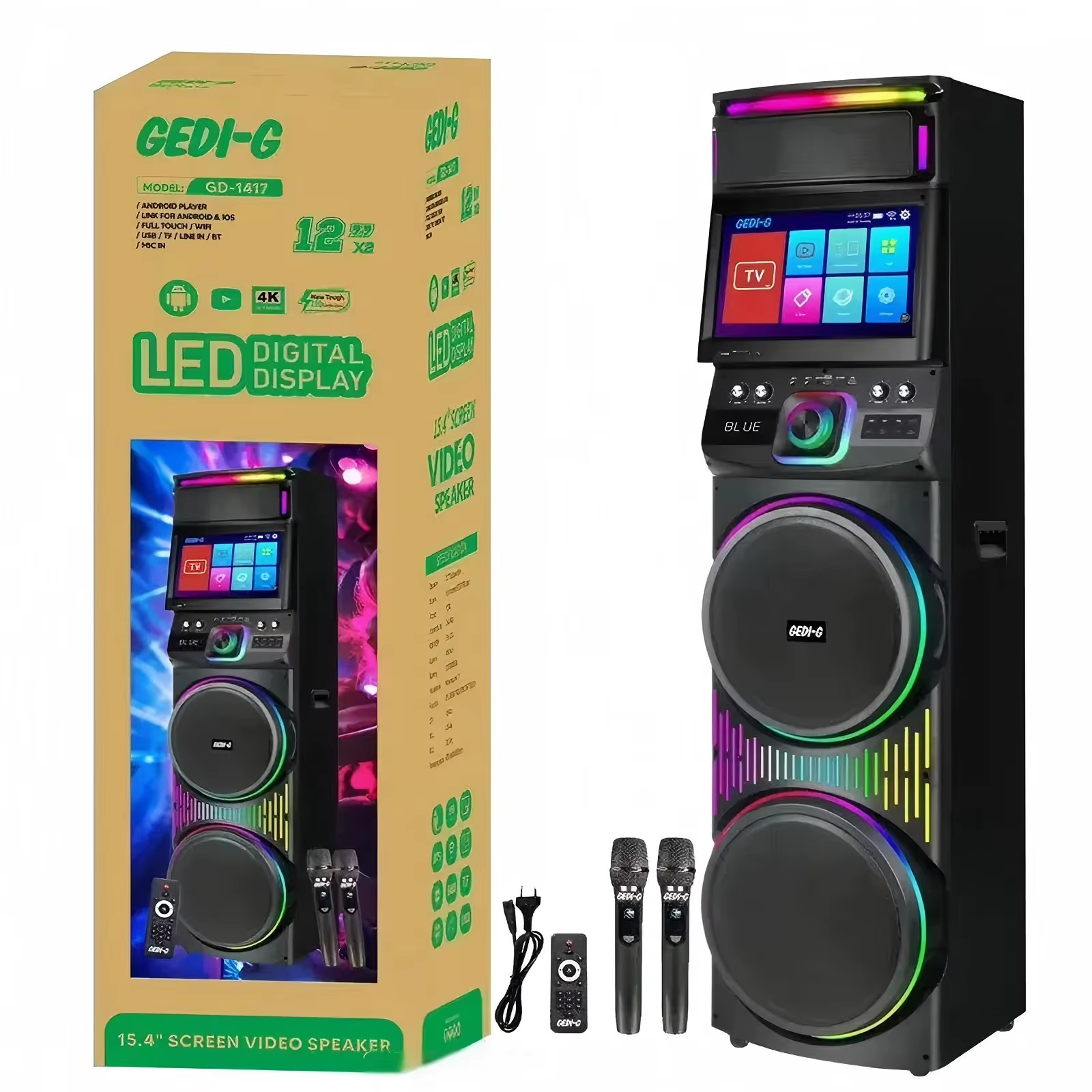 Parlante Bluetooth Portátil 12*2 pulgadas GD-1417