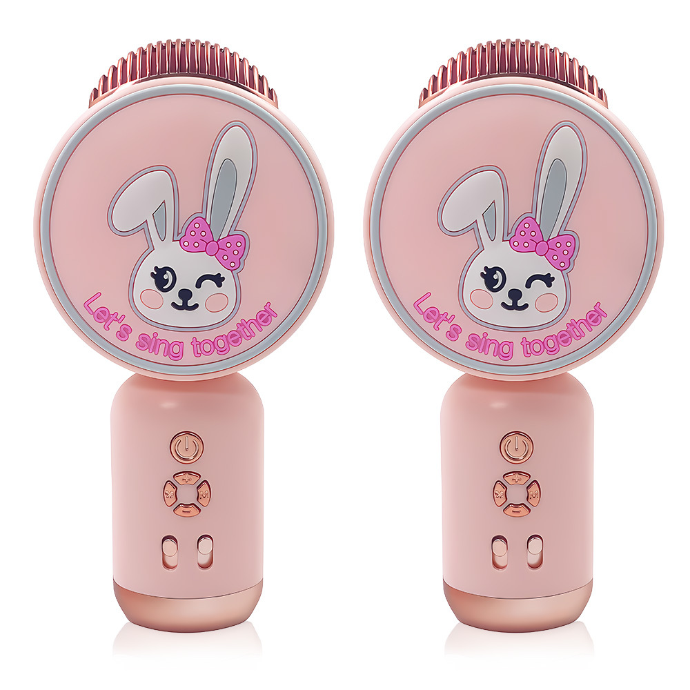Micrófono karaoke infantil Bluetooth con parlante y diseño de conejito